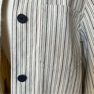NWT Rebecca Taylor Striped Field Jacket - Yarn Dyed Stripes Ivory Size Medium